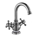 Vidal - silver wash basin mixer with decoration