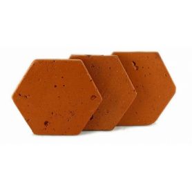 Rustic hexagonal terracotta floor tiles