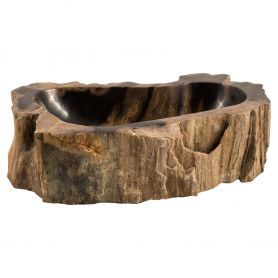 Aaron - brown petrified wood sink