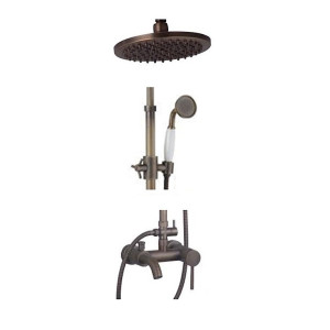 Antonio White Handshower - shower mixer with rain shower