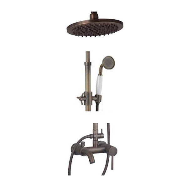 Antonio White Handshower - shower mixer with rain shower