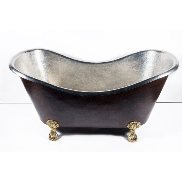 Vanessa - Nickel plated copper bathtub with legs