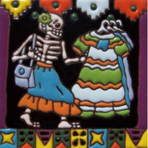 Cartrina mix - Calavera, Day of the dead Patchwork Mexican tiles
