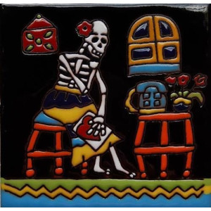 Cartrina mix - Calavera, Day of the dead Patchwork Mexican tiles