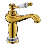Tito - gold wash basin mixer with decoration