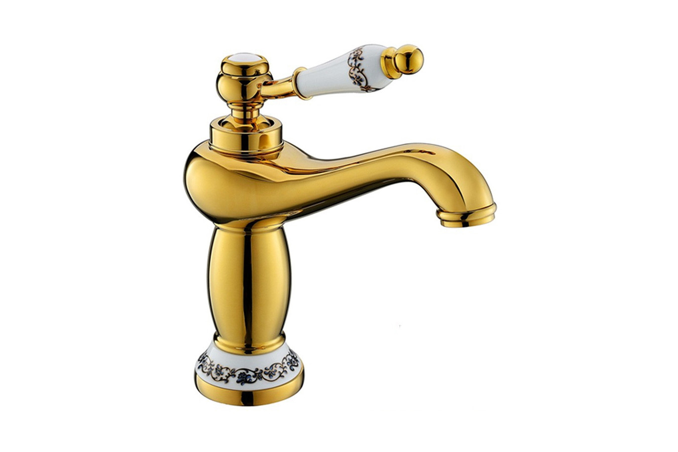 Tito - gold wash basin mixer with decoration