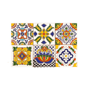 Sergio - mexican Talavera tiles patchwork - relief tiles
