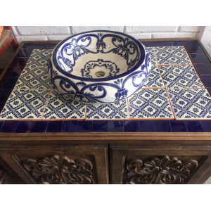 Sabina -  mexican vessel sink with relief