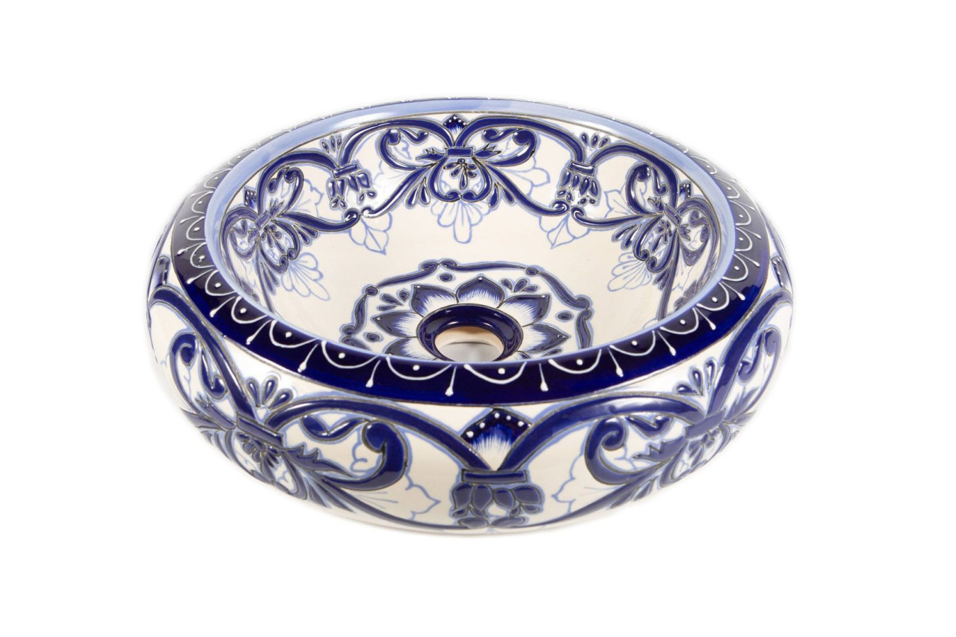 Sabina -  mexican vessel sink with relief
