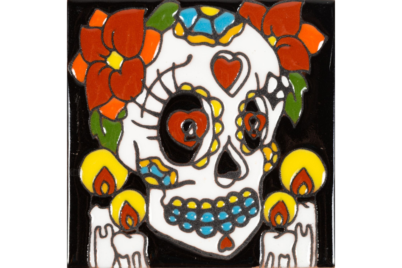 Maestra - Catrina series - mexican ceramic tile 1pc
