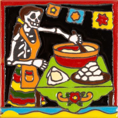 Cocinero - Catrina series - Mexican ceramic tile