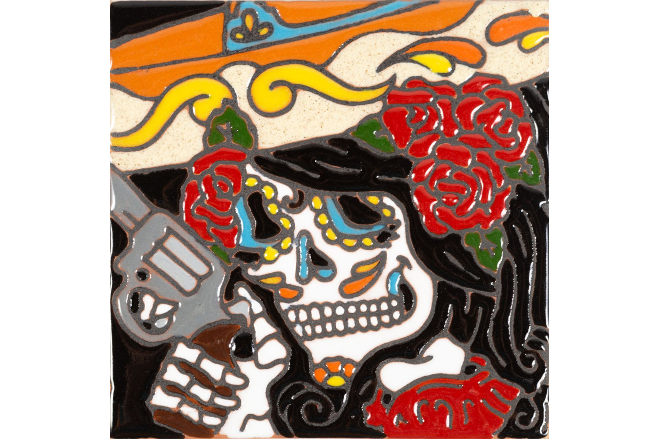 Catrina 30 – relief Mexican tile