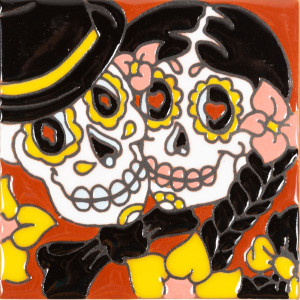 Pareja -  Catrina series - decorative tile mexican handcraft