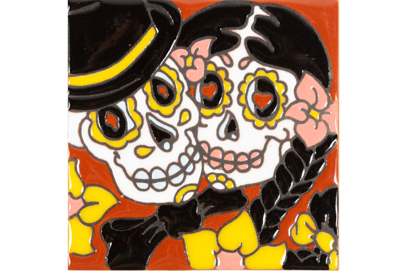 Pareja -  Catrina series - decorative tile mexican handcraft