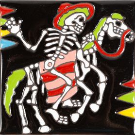Bandido - Catrina Series - Talavera ceramic tile from Mexico 1pc