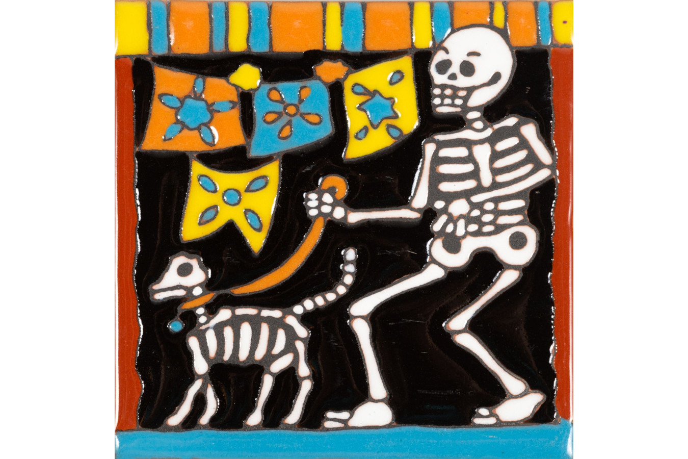 Perro - Catrina Series - Talavera ceramic tile from Mexico - 1 pc