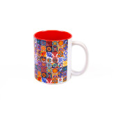 Ceramic mug with Mexican tile pattern
