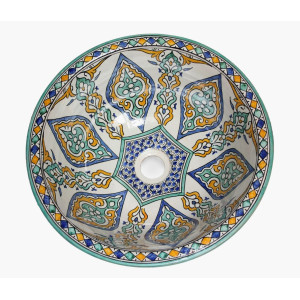 Zanya - Kolorowa umywalka ceramiczna z Maroka