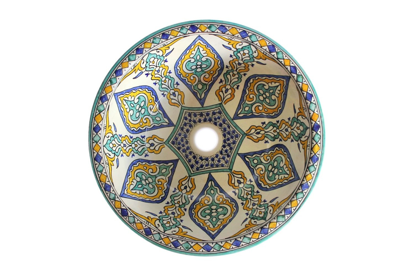 Zanya - Kolorowa umywalka ceramiczna z Maroka