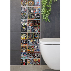 Cartrina mix - Calavera, Day of the dead Patchwork Mexican tiles