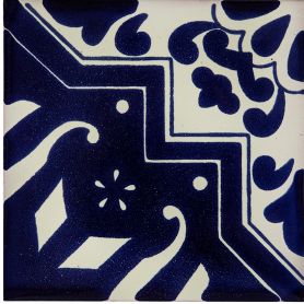 Matias - Mexican tiles navy blue - 15x15