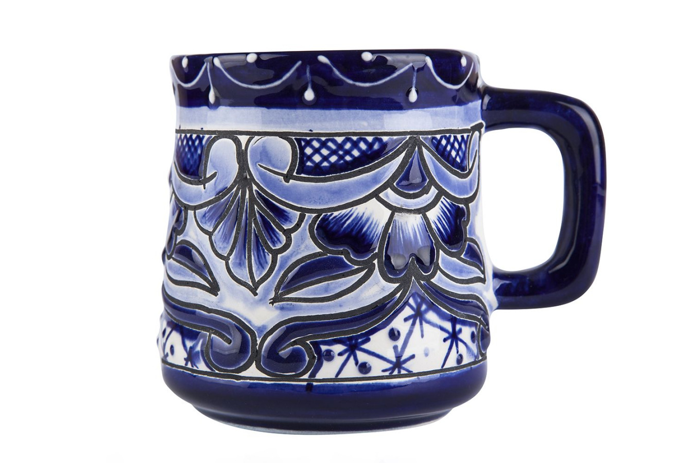 Mug Talavera - relief, cobalt colour - 350 ml