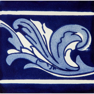 Asturia Cenefa - mexican tiles in cobalt colors 15 x 15 - 22 pieces