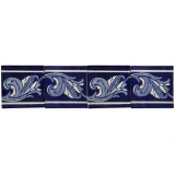 Asturia Cenefa - mexican tiles in cobalt colors 15 x 15 - 22 pieces