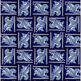 Asturia Cenefa - mexican tiles in cobalt colors 15 x 15 - 22 pieces