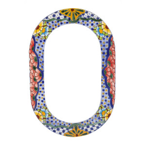Puntos - small colored mirror frame - Talavera