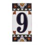 Hand-painted ceramic house number