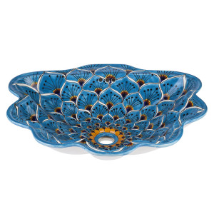 Azura - sink decorated with technique Talavera 
