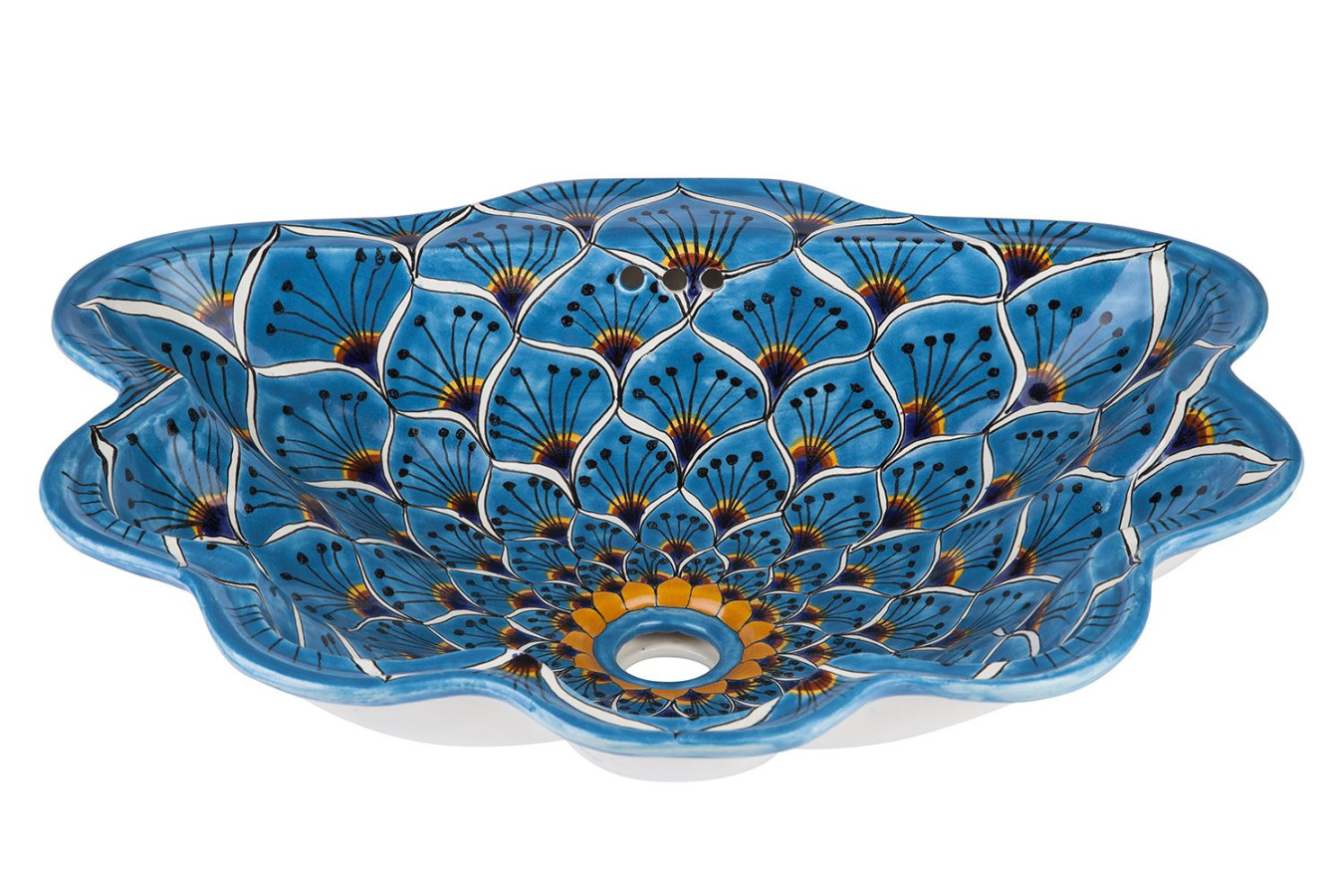 Azura - sink decorated with technique Talavera 