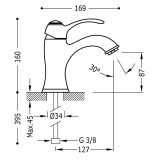 Percival - retro wash basin mixer