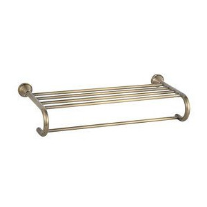 Vitorio - brass wall shelf with hooks for towels
