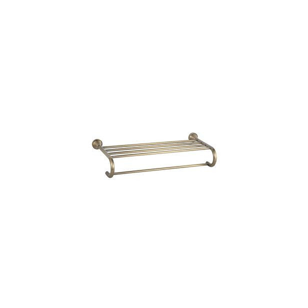 Vitorio - brass wall shelf with hooks for towels