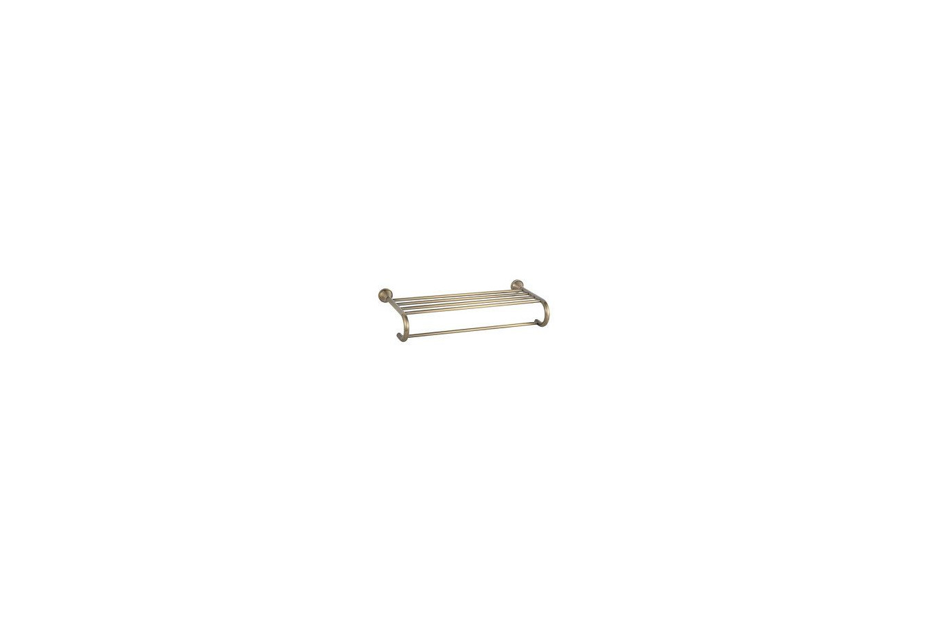 Vitorio - brass wall shelf with hooks for towels