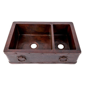 Adelmo - Double kitchen copper sink