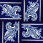 Asturia Cenefa - mexican tiles in cobalt colors 15 x 15 - 22 pieces