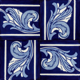 Asturia Cenefa - mexican tiles in cobalt colors 15 x 15 - 22 pieces