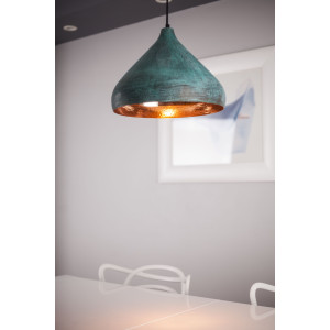Fresa - copper lamp, covered with patina