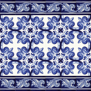 Mariposa - A set of Mexican tiles with a border