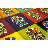 Calaveras - set of 30 pop art designs of multi-colored tiles