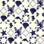 Mariscos - set of tiles in dominant cobalt color - 30 pieces