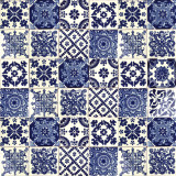 Azul Luz - patchwork of Talavera maxican tiles - 30 pieces