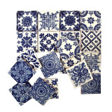 Azul Luz - patchwork of Talavera maxican tiles - 30 pieces