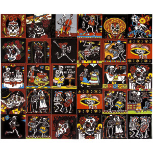 Cartrina mix - Calavera, Day of the dead Patchwork Mexican tiles