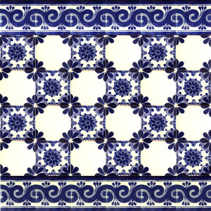 Mirta - set of mexican tiles with a border