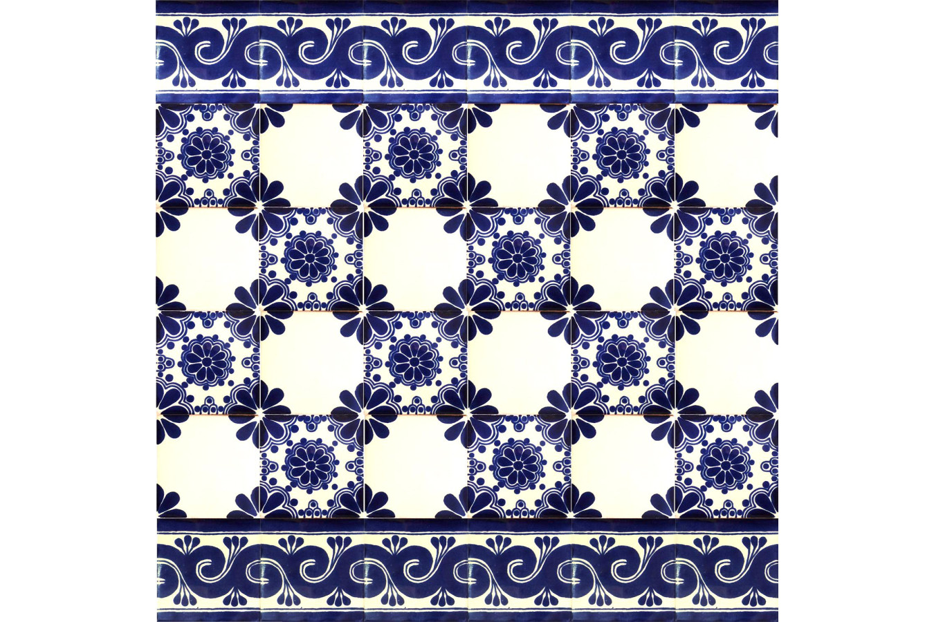 Mirta - set of mexican tiles with a border