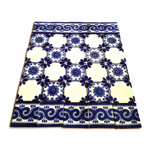 Mirta - set of mexican tiles with a border